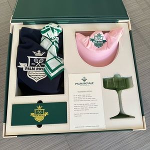 Official Palm Royale Apple TV PR Gift Box: Hat Sunglasses Glass bag scarf